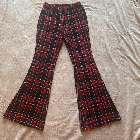 Plaid Stretch Pants - Picture 1 of 2